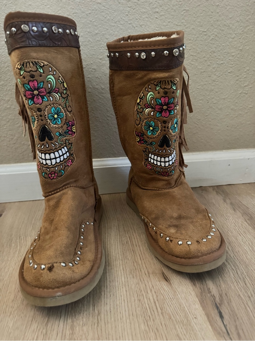 Montana West Brown Suede Fringe Moccasin Boots
